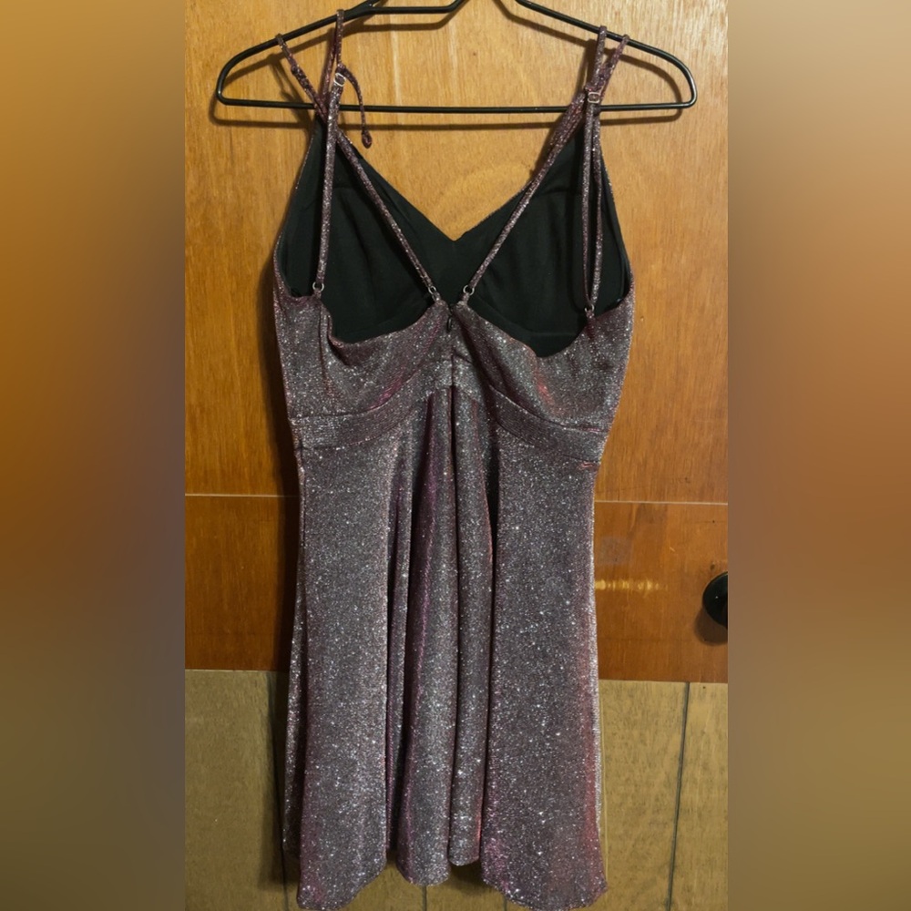 Sequin Hearts Pink Silver A Line Fit and Flare Dress